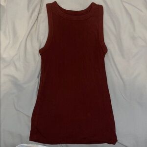 Sleeveless High Neck Terracotta Top